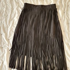 Mother Fringe Skirt Faux suede